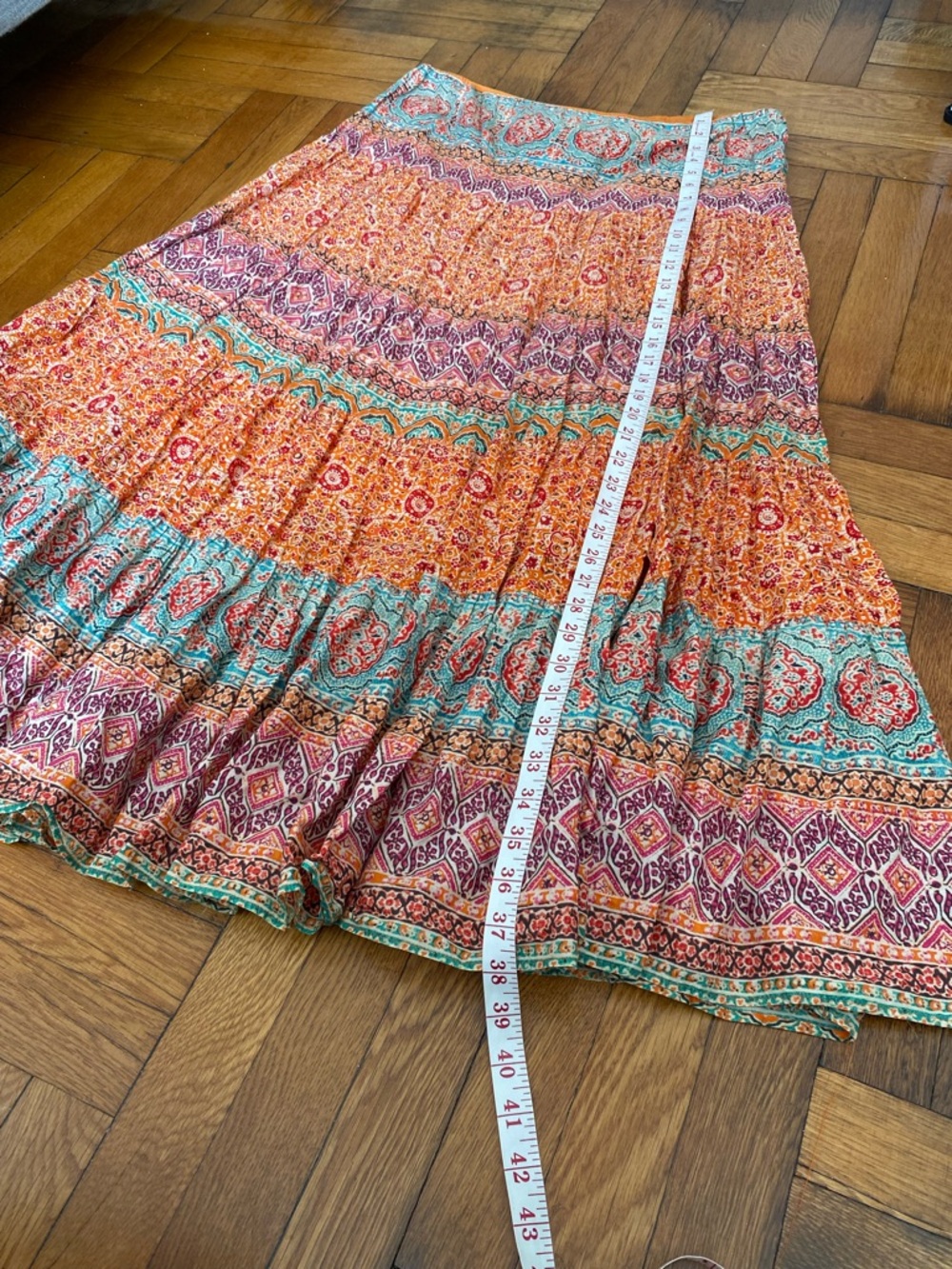 Lauren Ralph Lauren Boho Tiered Maxi Skirt Size L - Picture 3 of 7